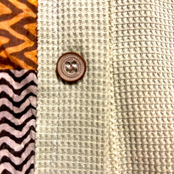 POL Color Block Crochet Long sleeve button down shirt  Oversized Large - Picture 7 of 11